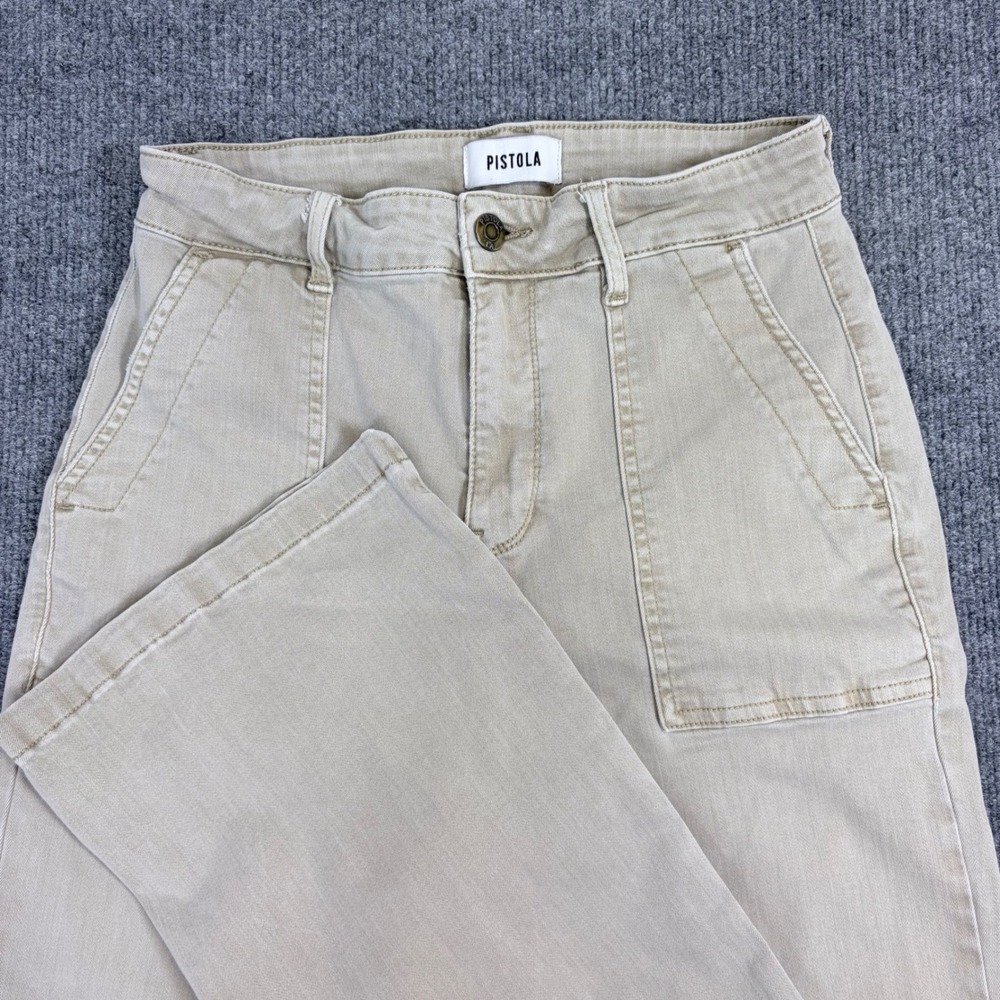 Pistola Bootcut Utility Pants Beige Neutral Workwear Quiet Luxury Size 28
